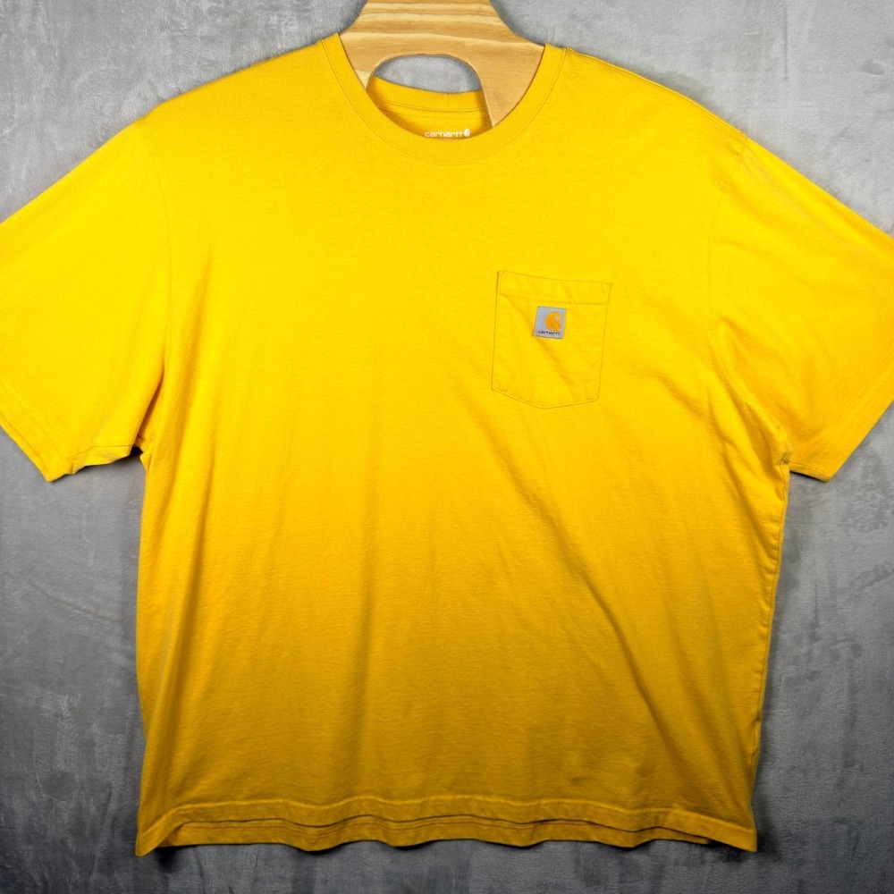[Lot of 2] Carhartt Pocket T-Shirt Mens 4XL Loose Fit Navy Blue And Yellow - Picture 2 of 9